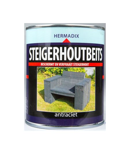Hermadix Steigerhoutbeits Antraciet 750ml