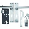 Slot RVS deurschild en deurkruk