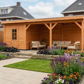 Combinatie 5 half dicht incl. deur en open met achterwand