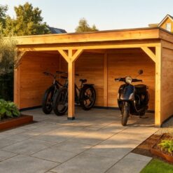 Douglas overkapping met 2x zij- en 2x achterwand