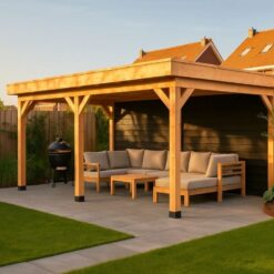 Luxe overkapping zwarte achterwand