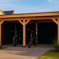 luxe overkapping Met 2x zwarte zij- en 2x achterwand