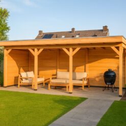 overkapping met zij- en 3x achterwand