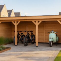 overkapping met 3 dichte wanden