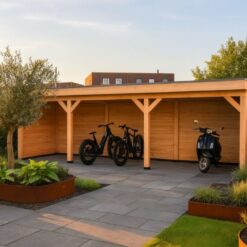 Luxe overkapping met 2 wanden dicht