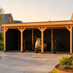 Overkapping met zweeds rabat zwart