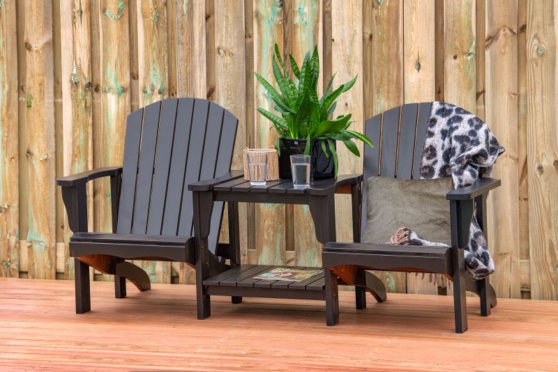 Hardhout Loveseat Relax Zwart